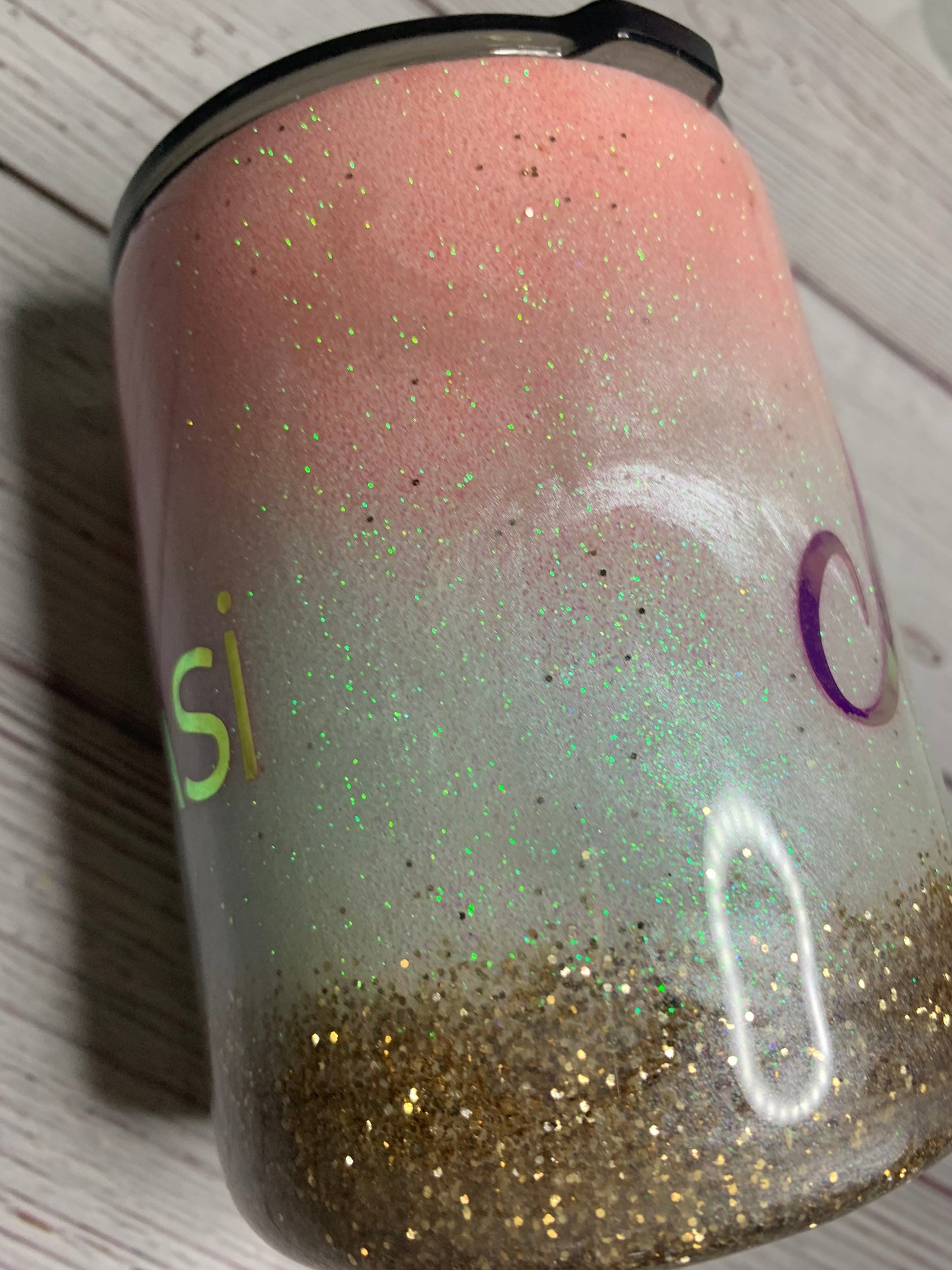 Beach Themed Glitter Tumbler