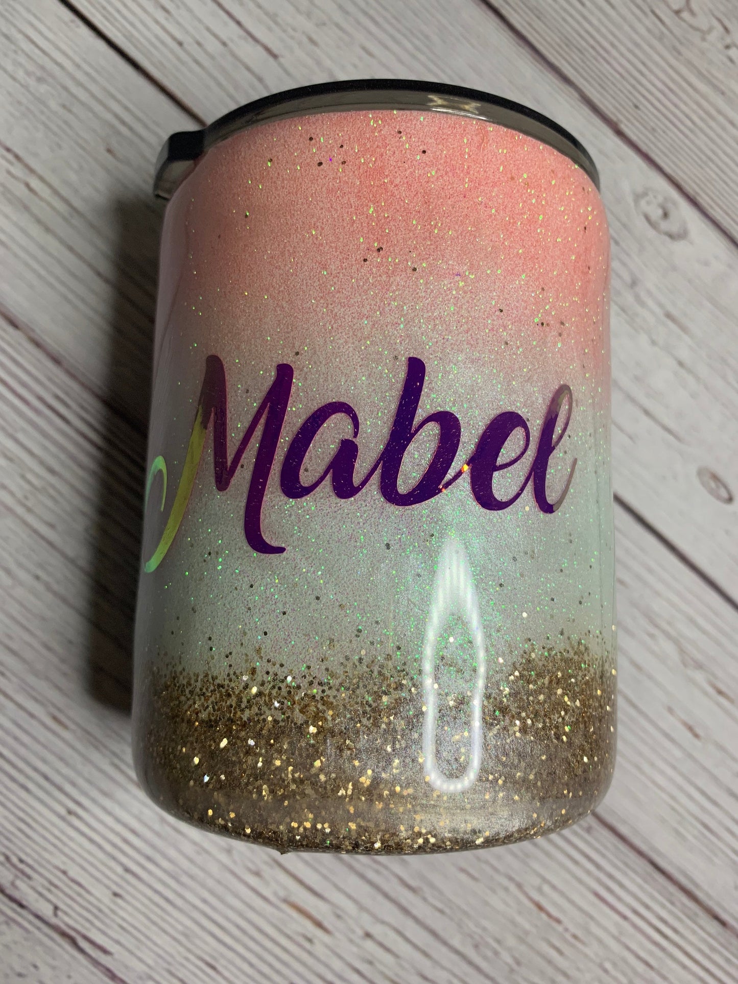 Beach Themed Glitter Tumbler