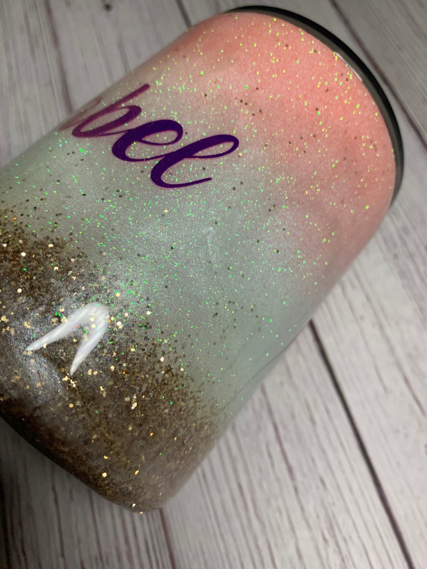 Beach Themed Glitter Tumbler