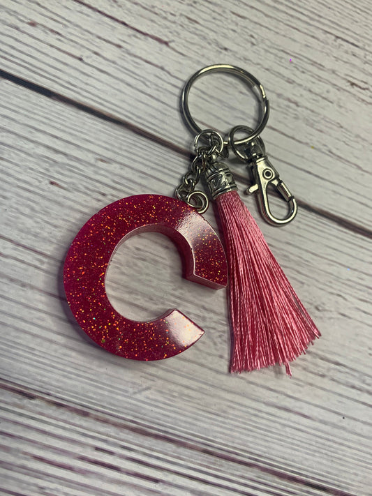 Alphabet Glitter Keychain